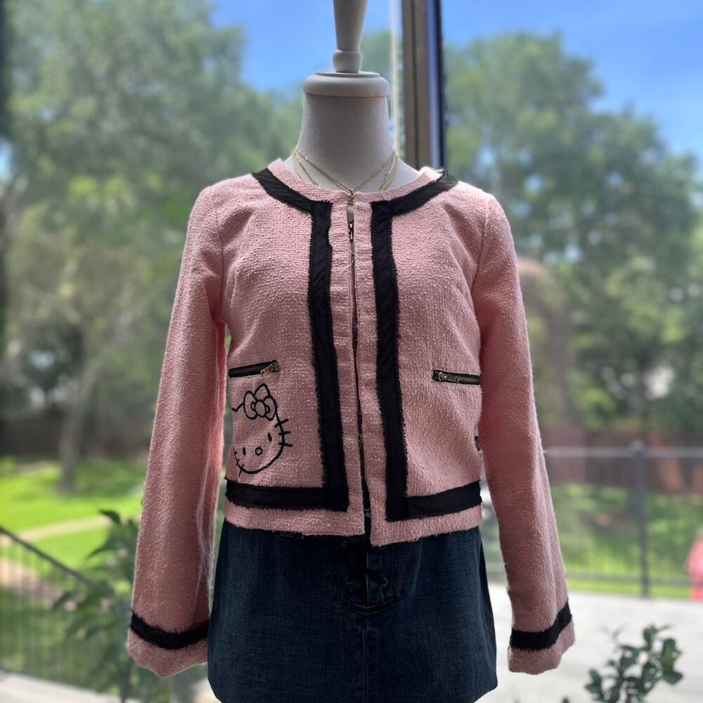 Y2K Hello Kitty Pink Blazer Black Trim S